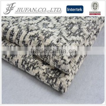 Jiufan Textile 2015 Hot Selling CVC Cotton Polyester Hacci Jacquard Knit Fabric For Garment Sweater