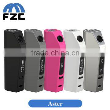 China Supplier First Batch Eleaf Aster 75W TC Box Mod Temperature Control Fit Smok TFV8 Baby Tank and Limitless RDTA PLUS