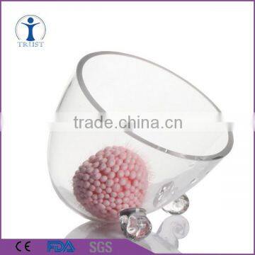 Machine made Lead-free high quality clear slant glass bowl