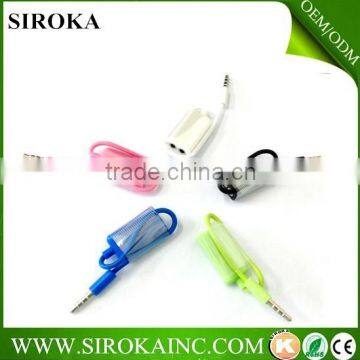 Best Selling 3.5mm Earphone Splitter Adapter audio cable For Iphone,Ipad,Ipod, Android phones