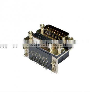 Professional manufacturer of Dual port D-SUB 2 rows 15p male to 15p female connector