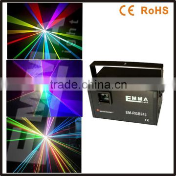 ILDA 2w rgb laser light , 2 watt RGB laser projector, 2000mw full color laser lighting for dj disco club Christmas