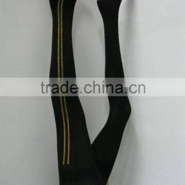 shiny tights / side stripe with golden lurex