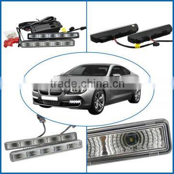 6000K Cool White 5-LED Universal Fit LED Daytime Running Lights For Car