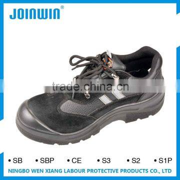 Anti-Puncture PU Injection Split Embossed Leather toe cap Safety Shoes