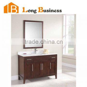 LB-DD2104 Britain double sink solid birch wood bathroom vanity