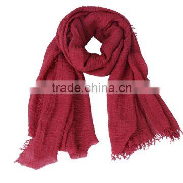 2015 Good Quality Plain TR Scarf for Neutral/ 4side Fringing photo-5