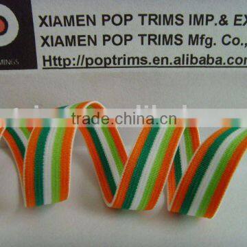 Rainbow colour Stripe elastic Ribbon