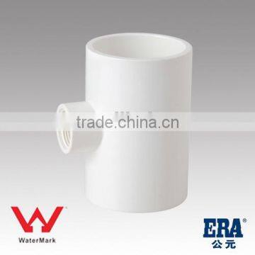 Australian pvc reducing TEE AS/NZ 1477 with water mark for pressure pipe construction material