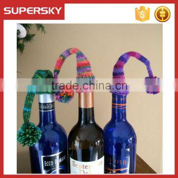 A-835 Crochet Wine Bottle Dress Hat Christmas Wine Hat Decoration Knitted Wine Bottle Cover