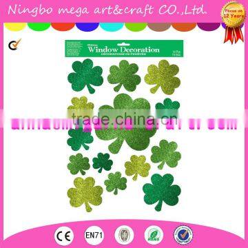 St Patricks Day Glitter Vinyl Window Cling Decorations 14/pkg