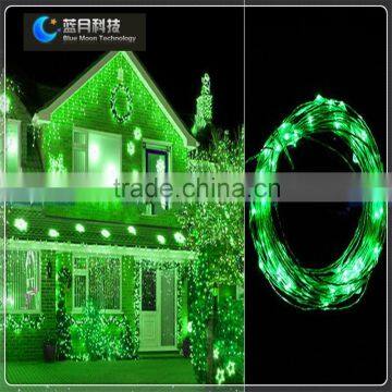 Remote control led mini copper wire string lights green color