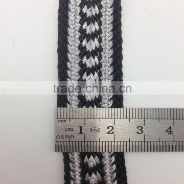 garment sewing rayon metallic silver and black royal trimming lace