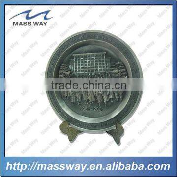 Custom Univercity 3D Embossed Pewter Alloy Old Color Metal Plate