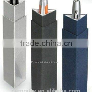 Triangular Pen Gift Box With White Satin Cushion