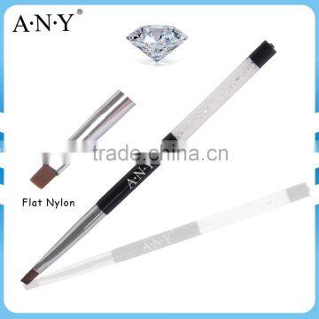 ANY Nail Art Beauty Design Rhinestone Handle UV Gel Professional Nail Brush Flat
