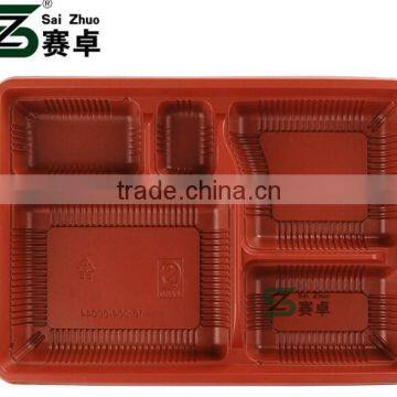 disposable plastic microwave lunch box with 5 compartment