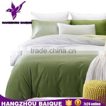 Hangzhou OEM High Quality Plain Colors Green Cotton Bed Cover Sets