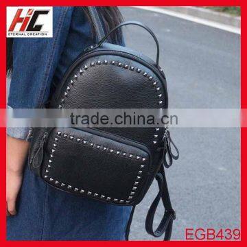 2015 hot selling fashion leather rivet backpack bag on alibaba website