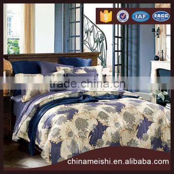 Beautiful flowering shrubs supima Bedding set 80S 300T King Size bed sheet