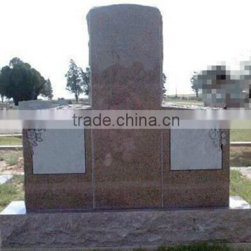 US Market Serp Top with Shoulders Type Brown Color Granite Cheap Tombstone