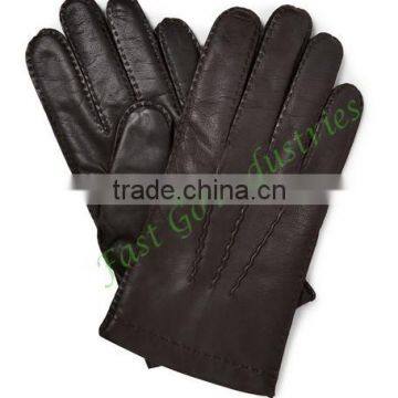 2015 BLACK SOLID GENUINE LEATHER DRESS GLOVES/CLASSIC COMFORT DRESS GLOVES/FASHION STYLE DRESS GLOVES