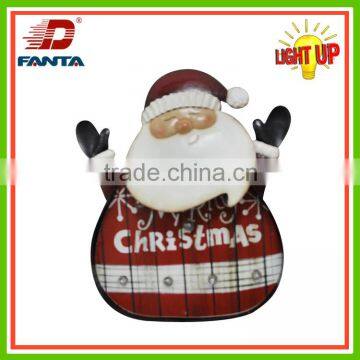 Newest iron Christmas santa clause and snowman with LED light for decoration