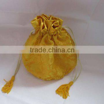 luxury gold jewelry crown drawstring bag round bottom