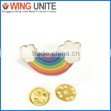 High Quality Gold color metal enamel pin with butterfly clutch for decoration