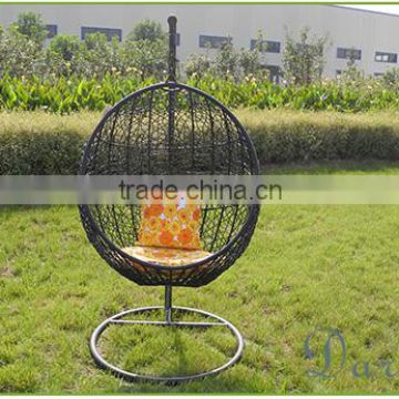 Stylish outdoor rattan round hanging bed chair