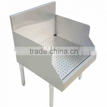 NSF Approval Stainless Steel Recessed Bar Table with Full Drain Board /Bar Table