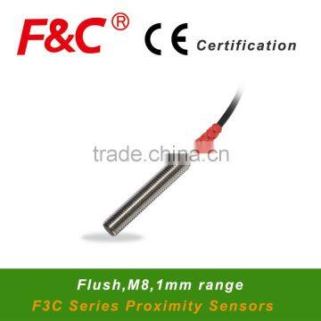 M8 F&C F3C-08KS01Series Proximity Position Sensor, 2 Years warranty, 360 Degree LED View, Flush Sensor.