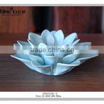 Ceramic Flower Shaped t Light Candle Holder Ceramci Lotus Home Decoration Pieces Craft photo-4