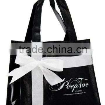 silk screen non woven gift bag with bowknot ornament