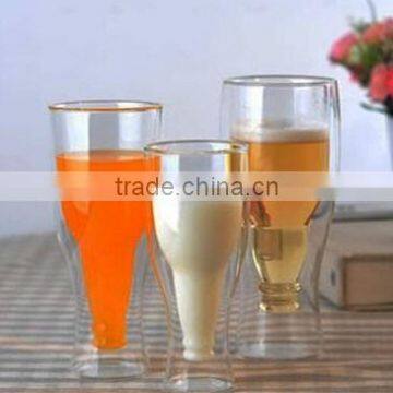 Classical style double wall beer pint glass for drinking