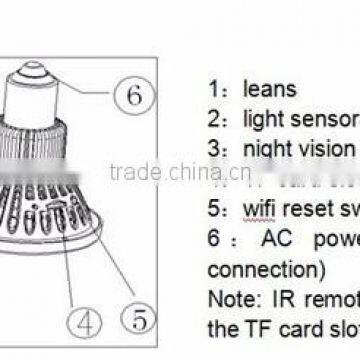 WIFI Full HD 720P Hidden Camera LED Bulb Home Security Lamp Motion Detector