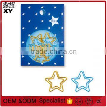 Wholesale price Promotional gifts custom colorful star shape paper clip with paper box