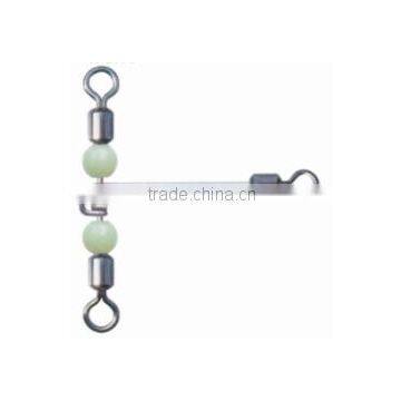 T-shape cross-line rolling swivel with pearl beads