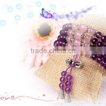 Amethystsmall Beaded Stretch Bracelet ,spiritual Bead Bracelet photo-5