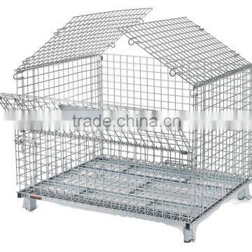 RH-C-U03 Steel Stacking Wire Container With Top Cap, Mesh Container photo-2