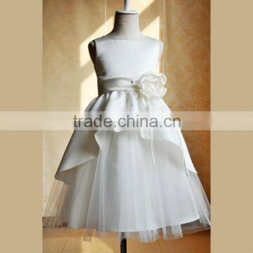 KE234 Ivory princess flower girl dresses with bow,kids bridesmaid dresses