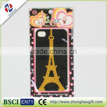 eiffel tower shape crystal strass cell phone sticker