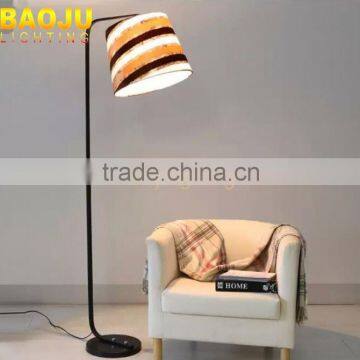 Fabric shade metal floor lamps with metal base