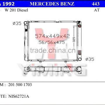 Auto radiator for W201 Diesel 82 OEM 2015001703