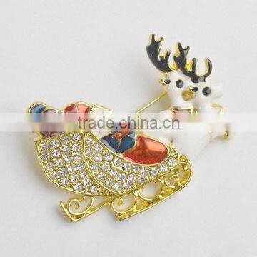 Crystal Christmas Jewelry Christmas ELK Brooch Pins photo-2