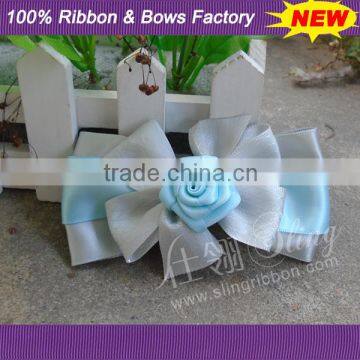 Solid Color Ribbon Bows For Kids With Multi Color Elastic Loops