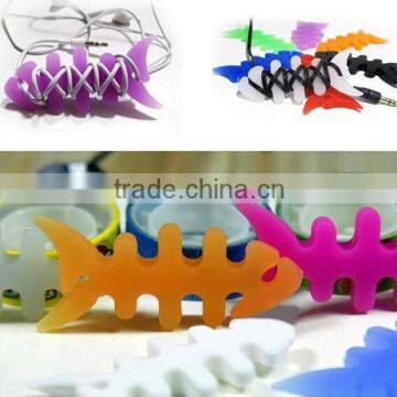 Fish Bone Silicone Earbud Cable Winder / Earphone Cord Winder / Cable Wire Organizer photo-5