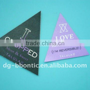 hot stamping triangle sticker for clothing