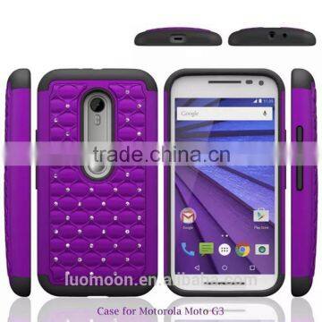 Customized Crystal Star Phone Case Cover Back for Moto G2 G3