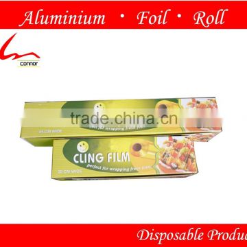 High quality and safety transparent best fresh hot Jumbo roll cling film 1500m